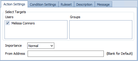 Available Actions Send An Email Settings
