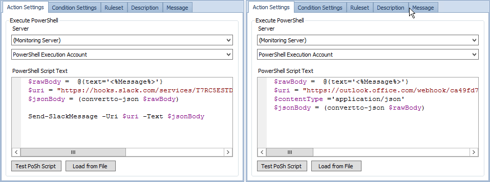 SentryOne PowerShell Action