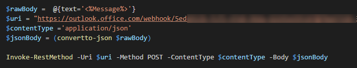 S1 PowerShell script to send notification