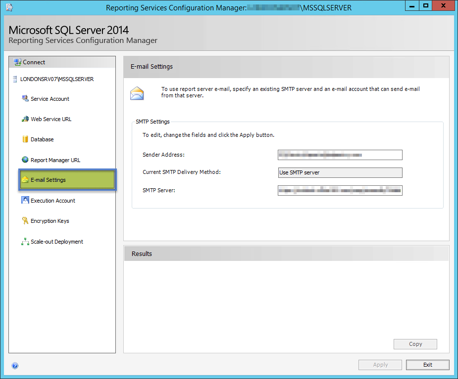SSRS Email Configuration