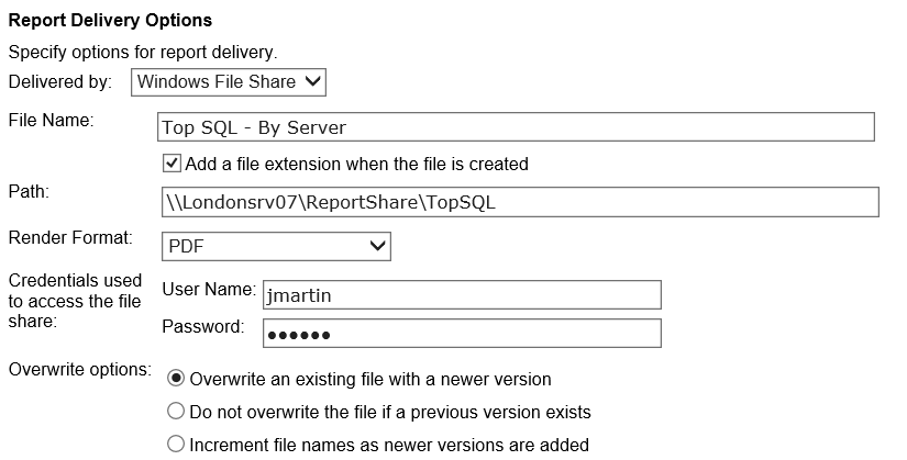 SSRS - File share config