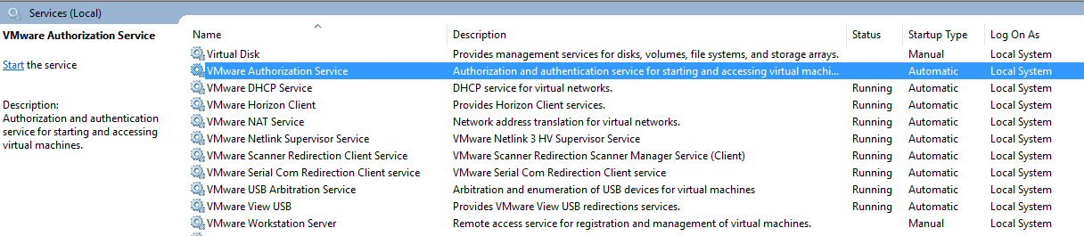 VMware Services
