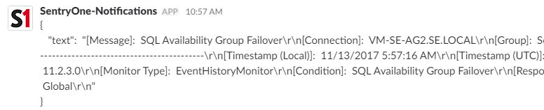 SentryOne PowerShell Slack Notification