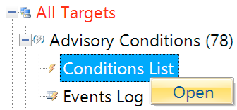 Global Advisory Conditions