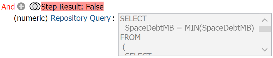 Query selecting only the space debt