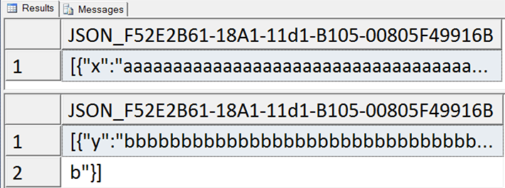 JSON output
