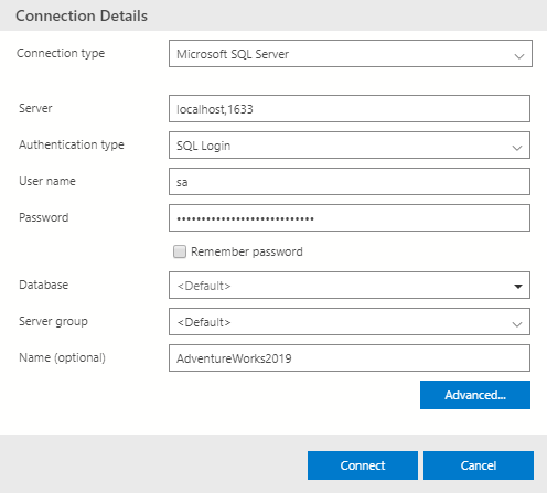 AzureDataStudioConnectionInfo