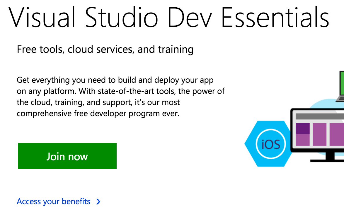 Visual Studio Dev Essentials : Join Now
