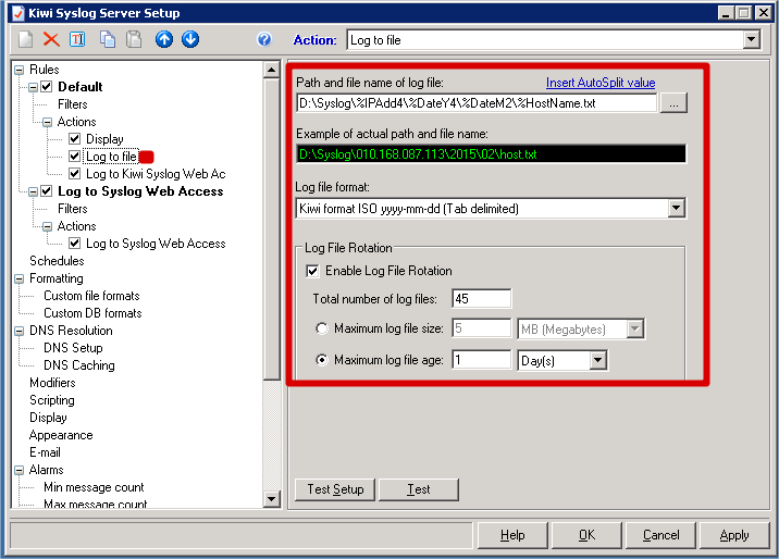 [Log to file Action Error] Merging 2 or more hostnames in one file - THWACK