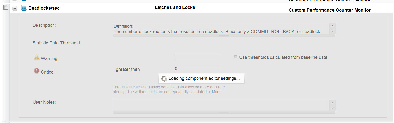 AppInsight for SQL - Not able to change some component monitors - stuck ...