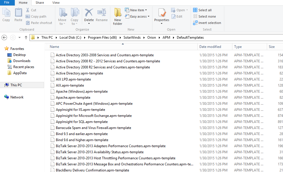 Restore deleted default templates - THWACK