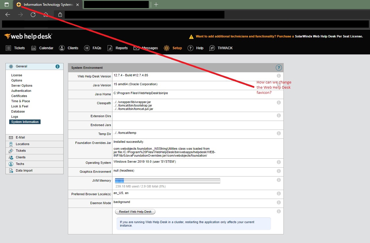 Changing the favicon in the latest version of the Web Help Desk? - THWACK