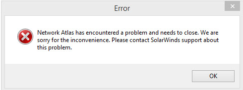 Network Atlas Crash with Unexpected Error - THWACK