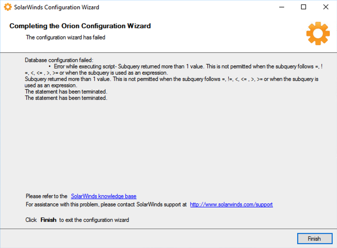 "Database configuration failed" after NPM 12.2 to 12.4 upgrade - THWACK