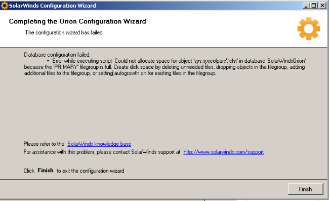 Orion server - Communicating error - SOAP 17777 - THWACK