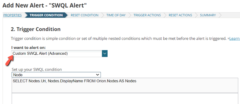 custom SWQL alert Trigger Condition - THWACK