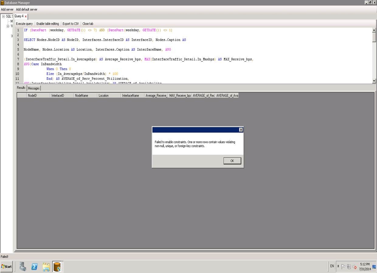 Executing SQL Queries on the Orion Database Manager - THWACK