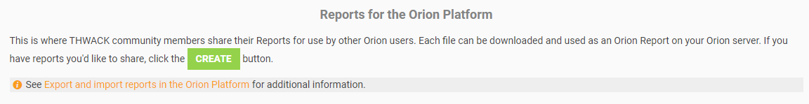 Instructions for the Orion Reports Content Exchange