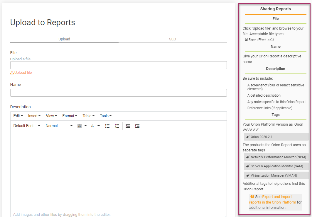Instructions for Uploading Content