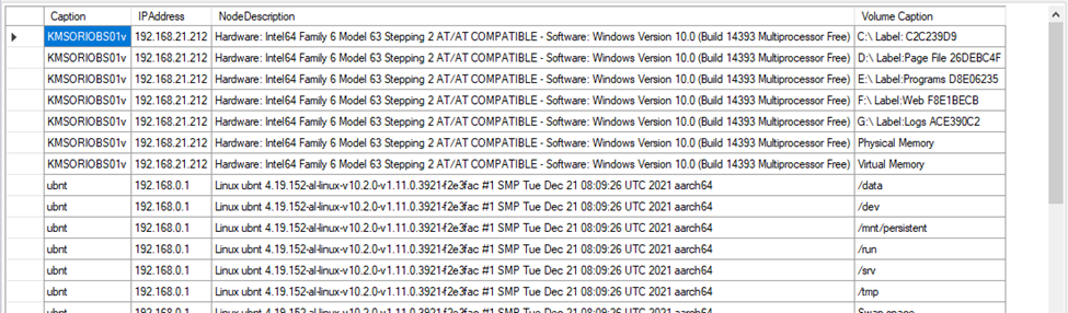 Volume Query Results
