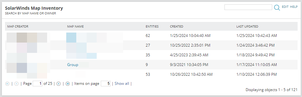 SolarWinds Map Inventory