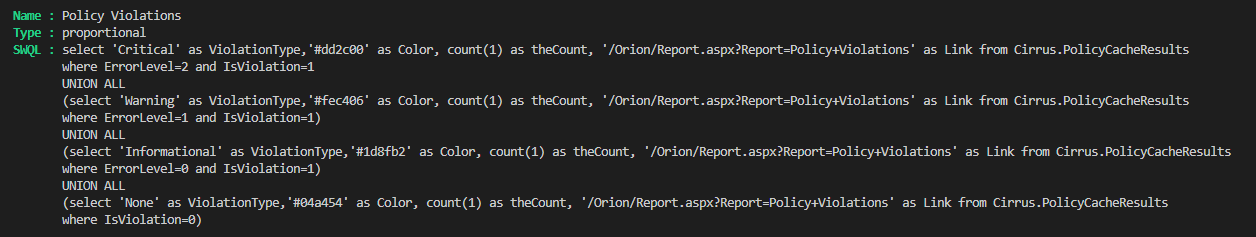 Example of one SwqlQuery objects the script returns