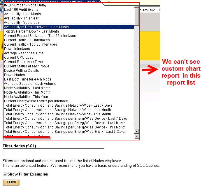 CUSTOM CHART REPORT SHOULD SEEN ON THE WEB CONSOLE. - THWACK