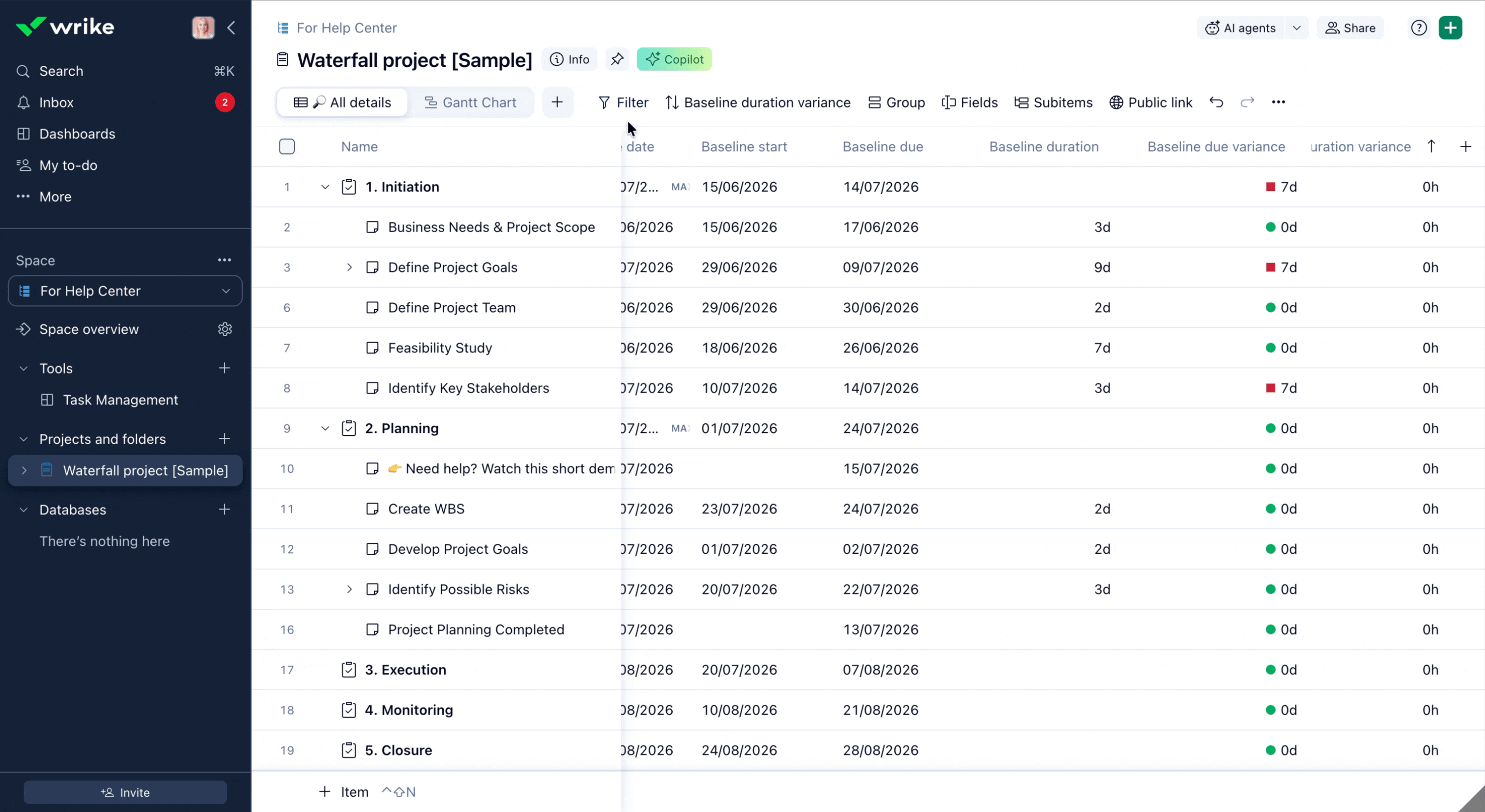 Baseline Tracking Project Tracking: Baseline Tracking is Now Live! 🚀 - Wrike Community