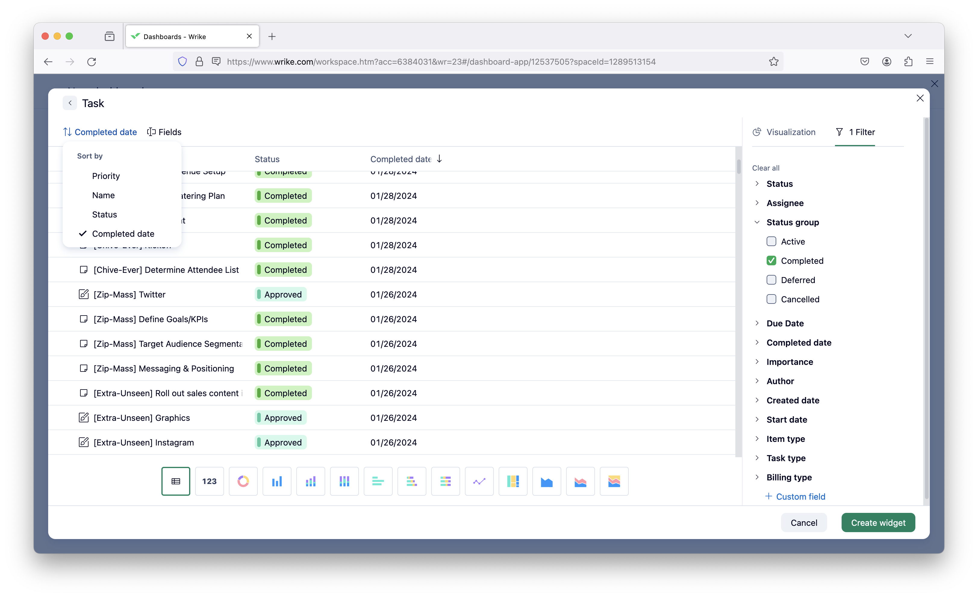 Change Sort Order in Dashboard Widgets - Wrike Community