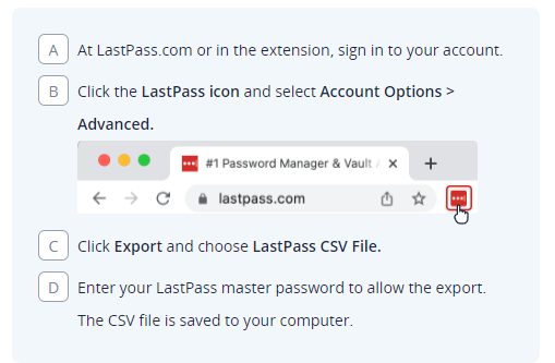 Where is the Export function? - LastPass
