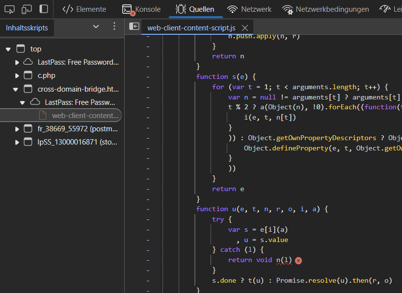 Chrome extension throwing error in dev tools console: Uncaught (in ...