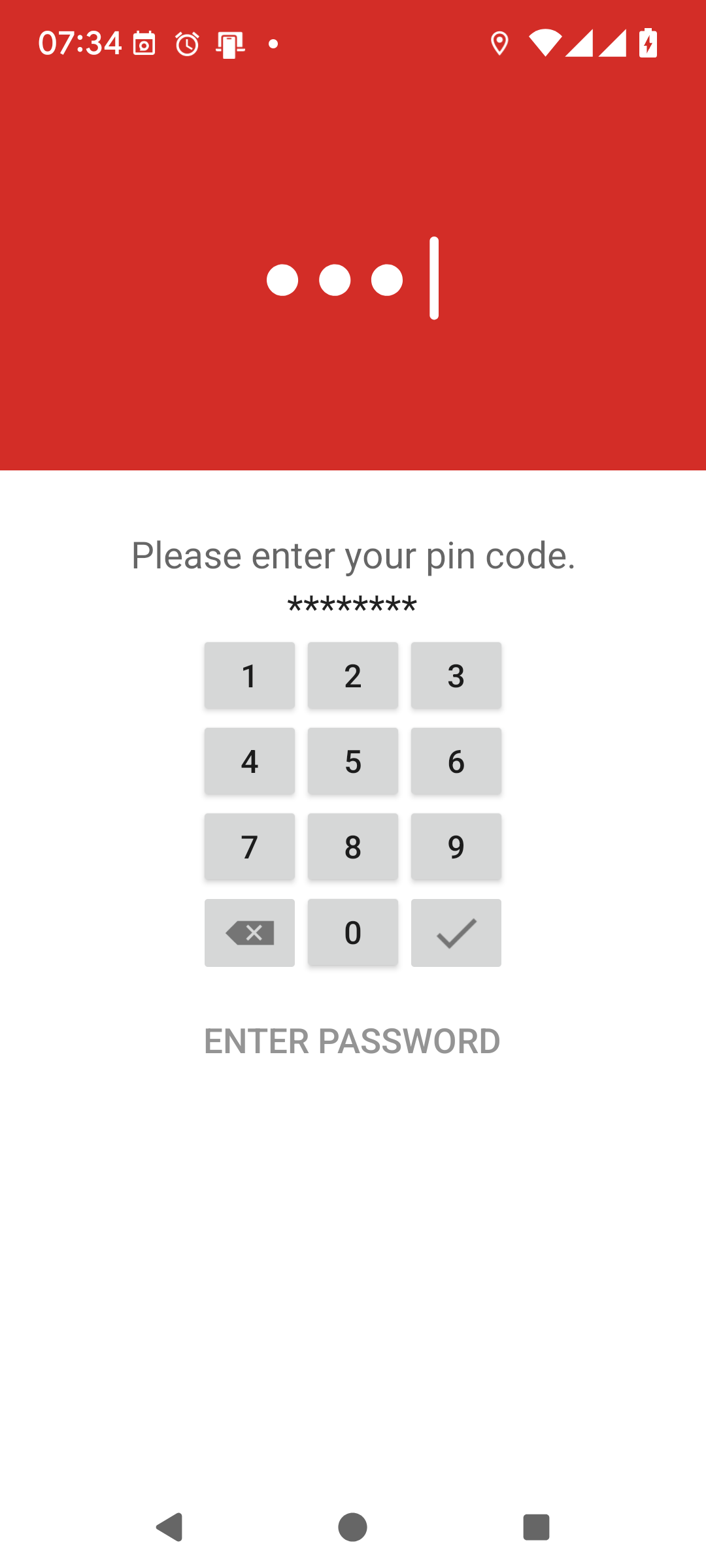 LastPass Android PIN pad screenshot