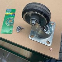 5.1 Attach wheels to bench base.JPG 5.1 Attach wheels to bench base.JPG