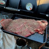 Step 2 - Seasoned brisket ready for smoker.jpg Step 2 - Seasoned brisket ready for smoker.jpg