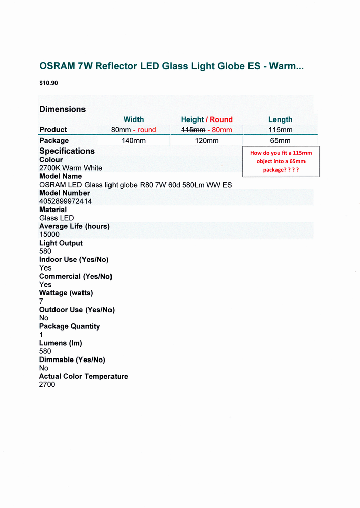 OSRAM 7W Reflector LED Glass Light Globe ES.png OSRAM 7W Reflector LED Glass Light Globe ES.png
