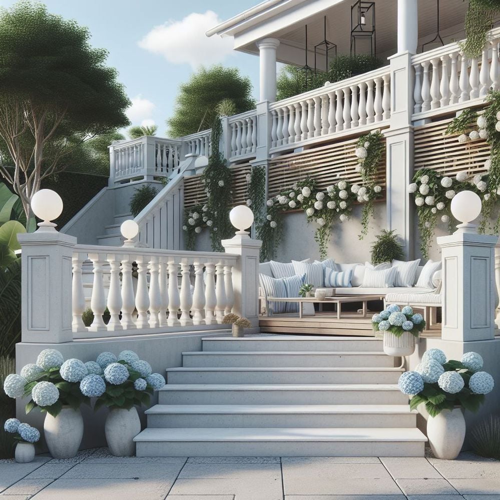 A visual mockup of a Hampton-style upcycled concrete balustrade. The balustrade is large and traditi.jpeg A visual mockup of a Hampton-style upcycled concrete balustrade. The balustrade is large and traditi.jpeg