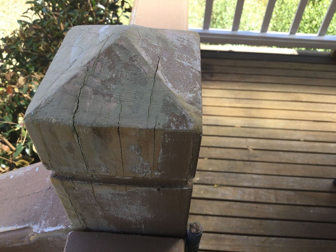 How to fill cracks in timber post? - Bunnings Workshop community
