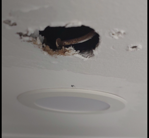 How to repair ceiling after light removal? - Bunnings Workshop community