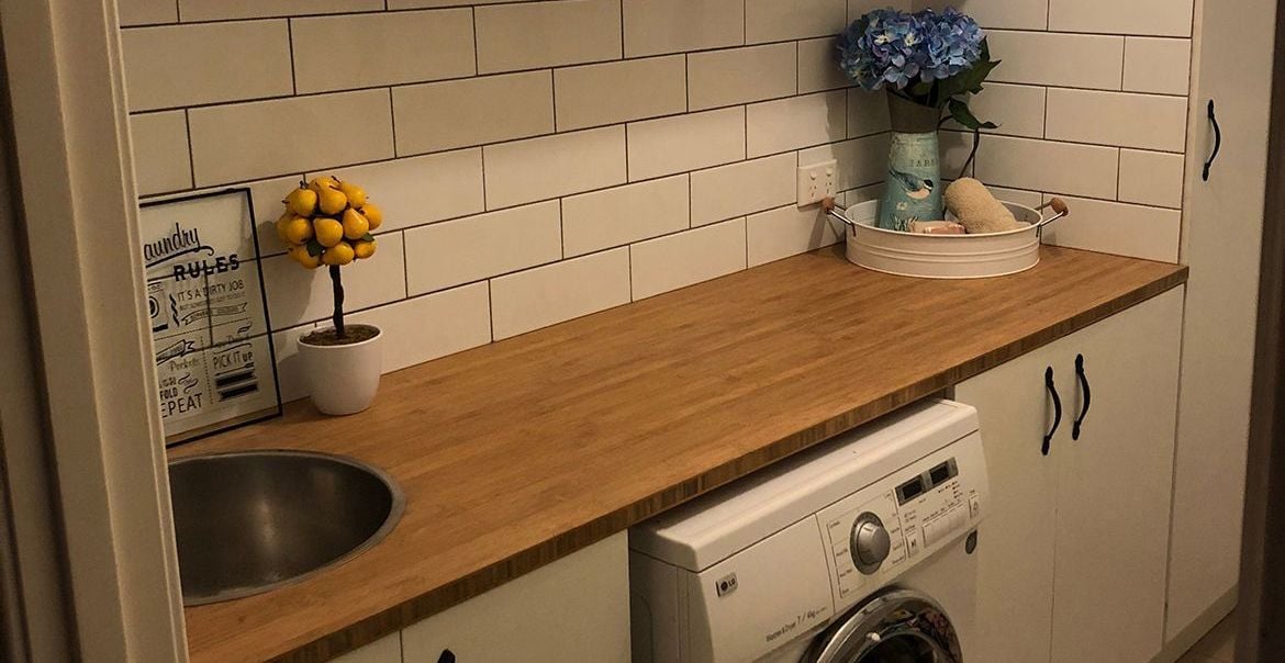 Budget laundry reno with new benchtop and tiling.jpeg Budget laundry reno with new benchtop and tiling.jpeg