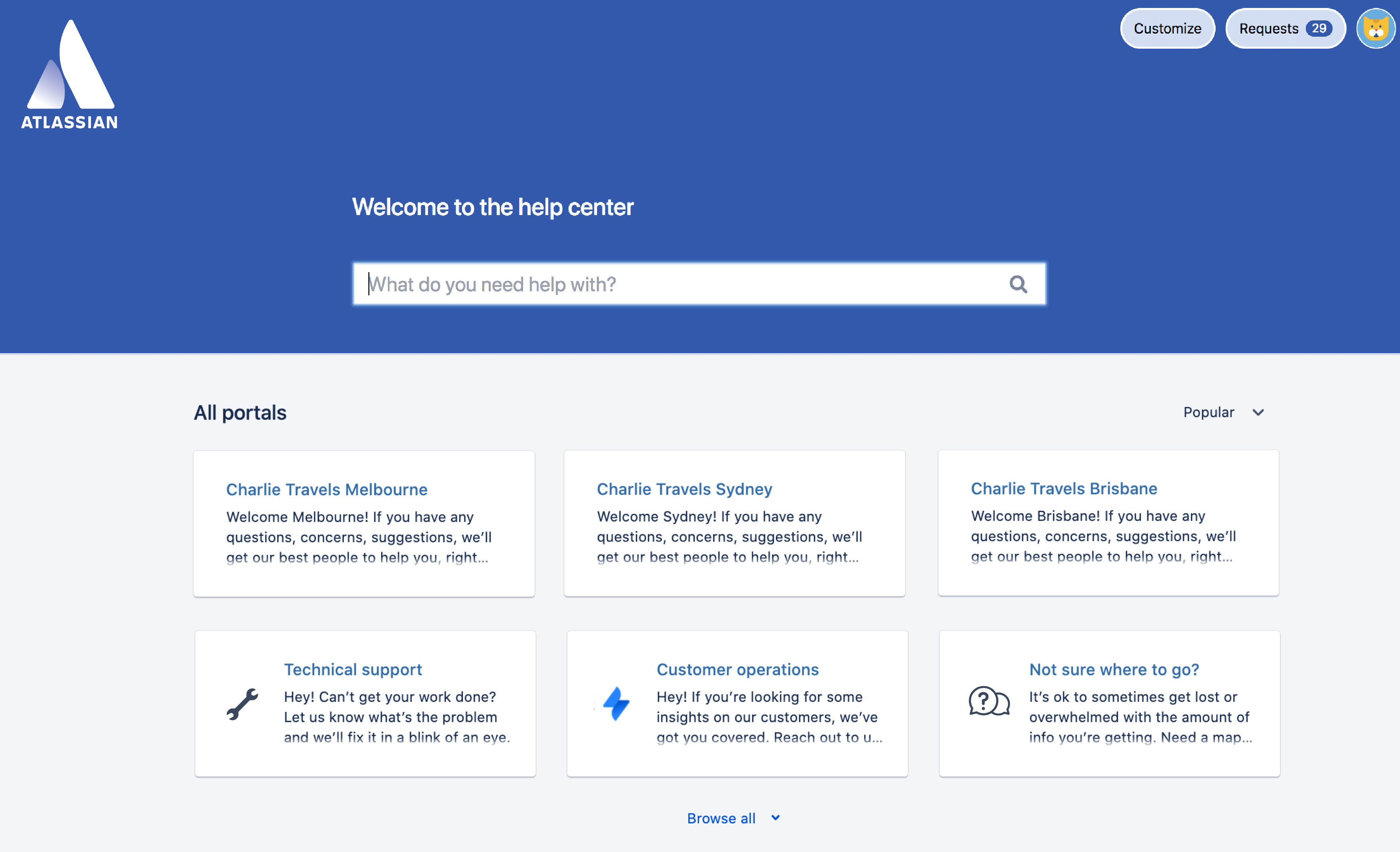 Jir Service Management Help Center.png Jir Service Management Help Center.png