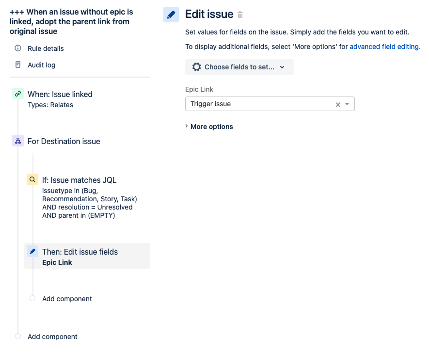 When an issue without epic is linked, adopt the parent link from original issue.png When an issue without epic is linked, adopt the parent link from original issue.png