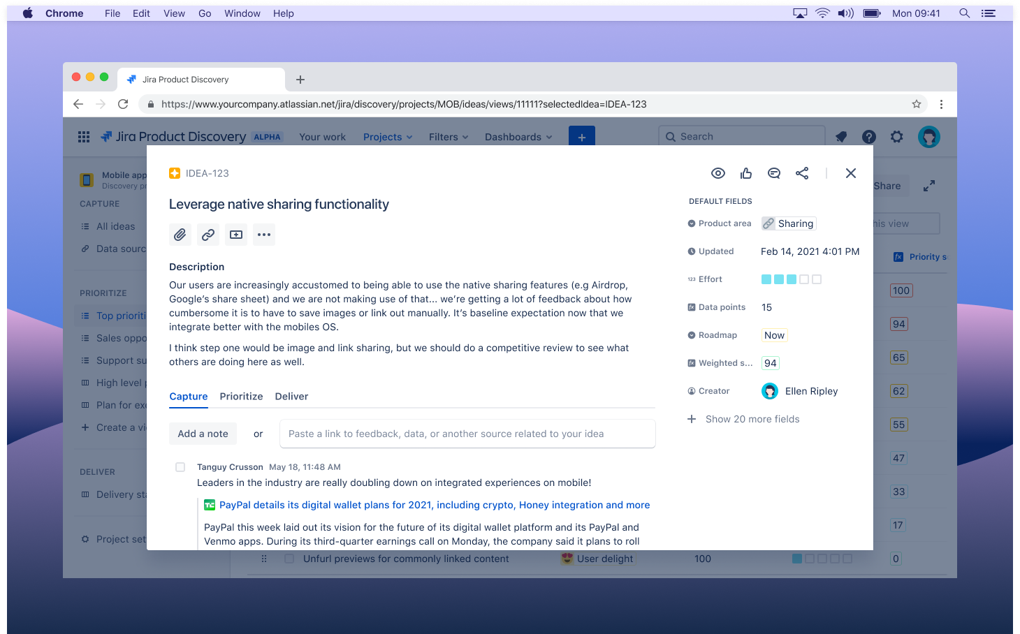 Idea - Modal view.png Idea - Modal view.png