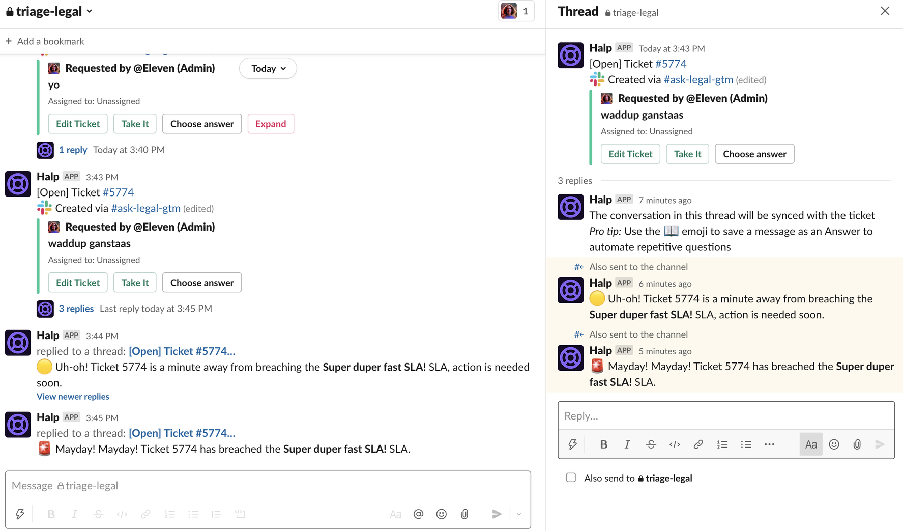 SLA notifictions in slack.png SLA notifictions in slack.png