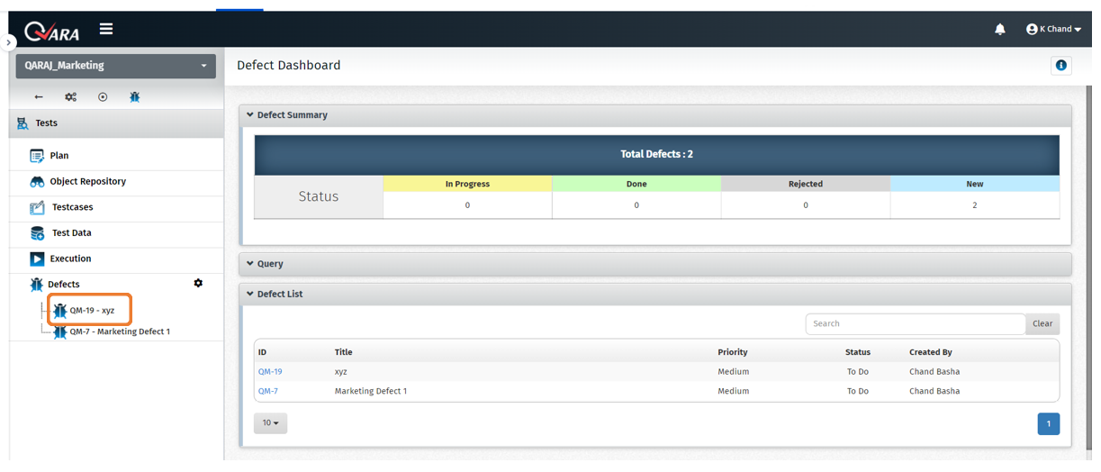 An Overview of Testcases and Defects in QARAJ Add-On 12.png An Overview of Testcases and Defects in QARAJ Add-On 12.png