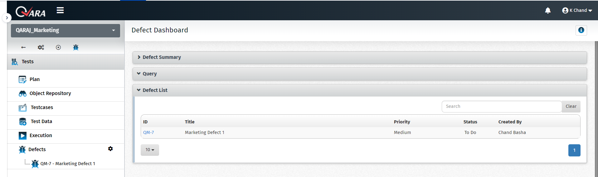 An Overview of Testcases and Defects in QARAJ Add-On 9.png An Overview of Testcases and Defects in QARAJ Add-On 9.png