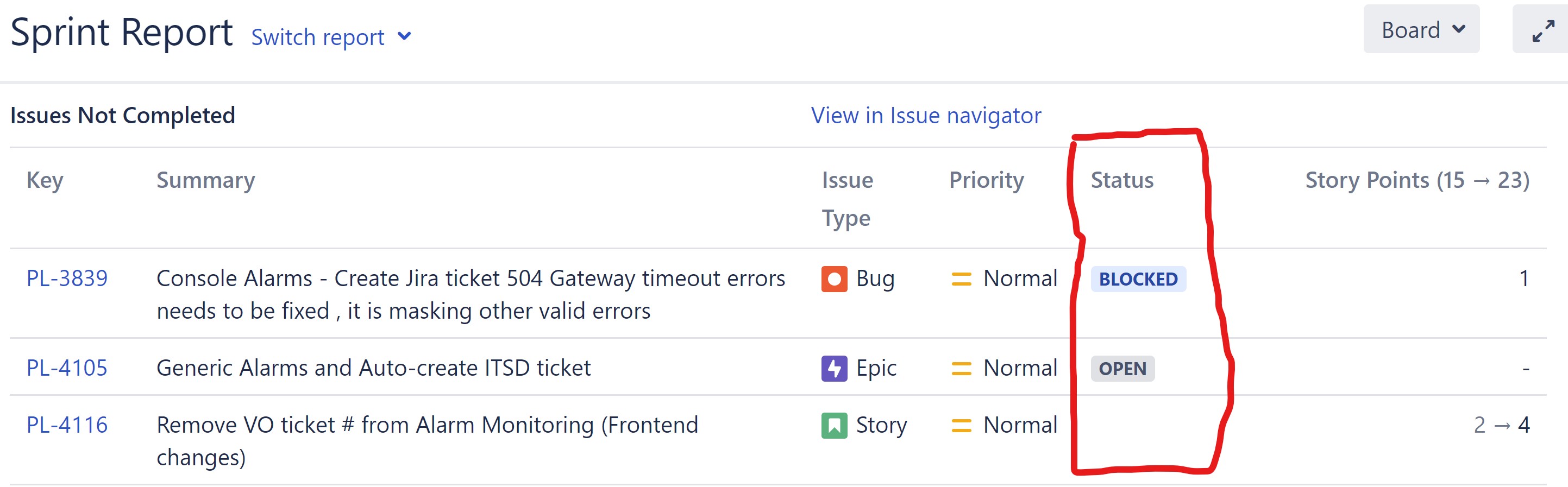Jira Sprint Report - Issues Not Completed - Status.jpg Jira Sprint Report - Issues Not Completed - Status.jpg