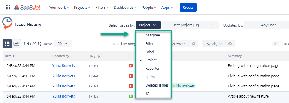 issue history report in jira.png issue history report in jira.png
