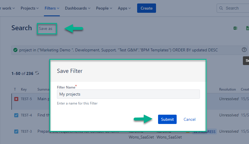 Projects filter in jira.png Projects filter in jira.png