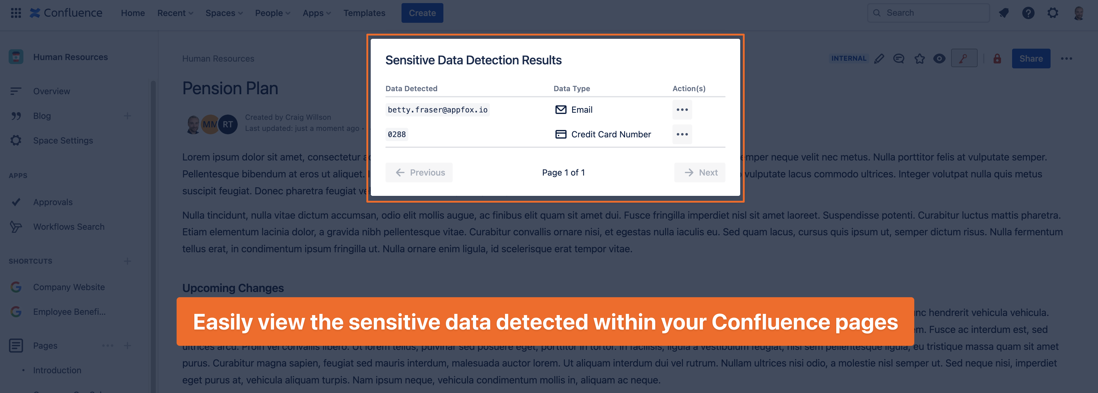 Sensitive Data Detected on Confluence page.png Sensitive Data Detected on Confluence page.png