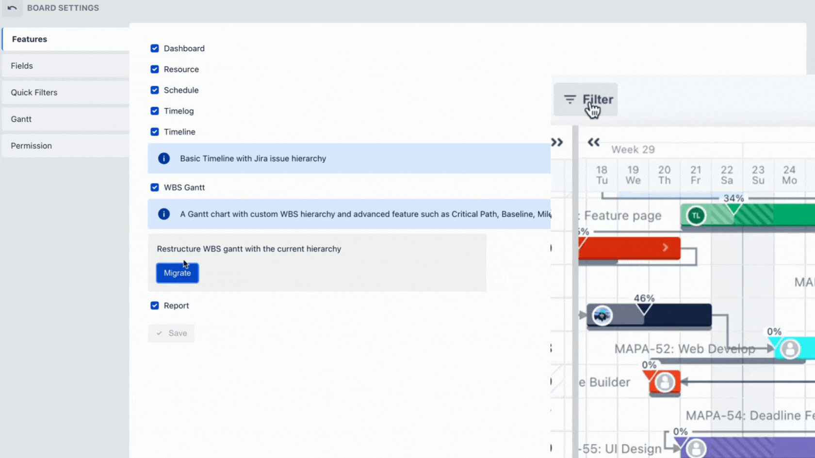 Filter, Restructure WBS Gantt with current hierarchy,.gif Filter, Restructure WBS Gantt with current hierarchy,.gif